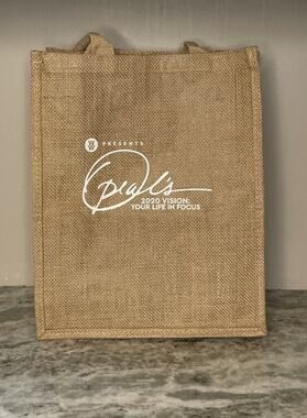 Weight Watchers WW Tote Burlap Bag Tan Oprah 2020 Vision Your Life In Focus